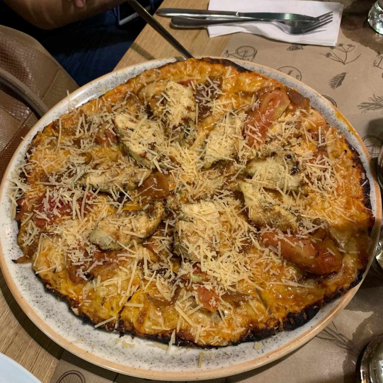 pizza con pollo