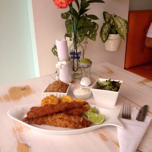 Pescado apanado en Panko