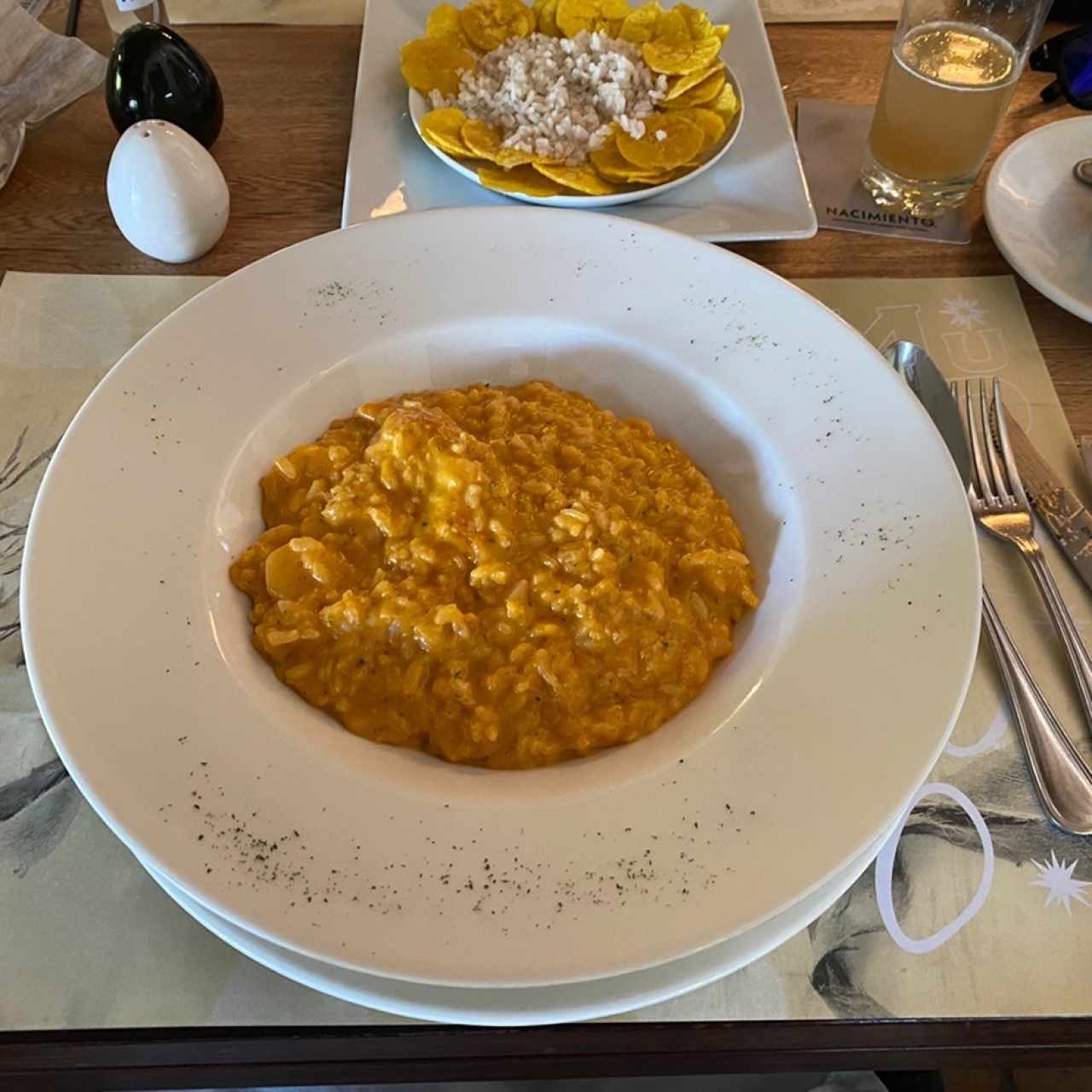 Risotto 3 Quesos con Camarones