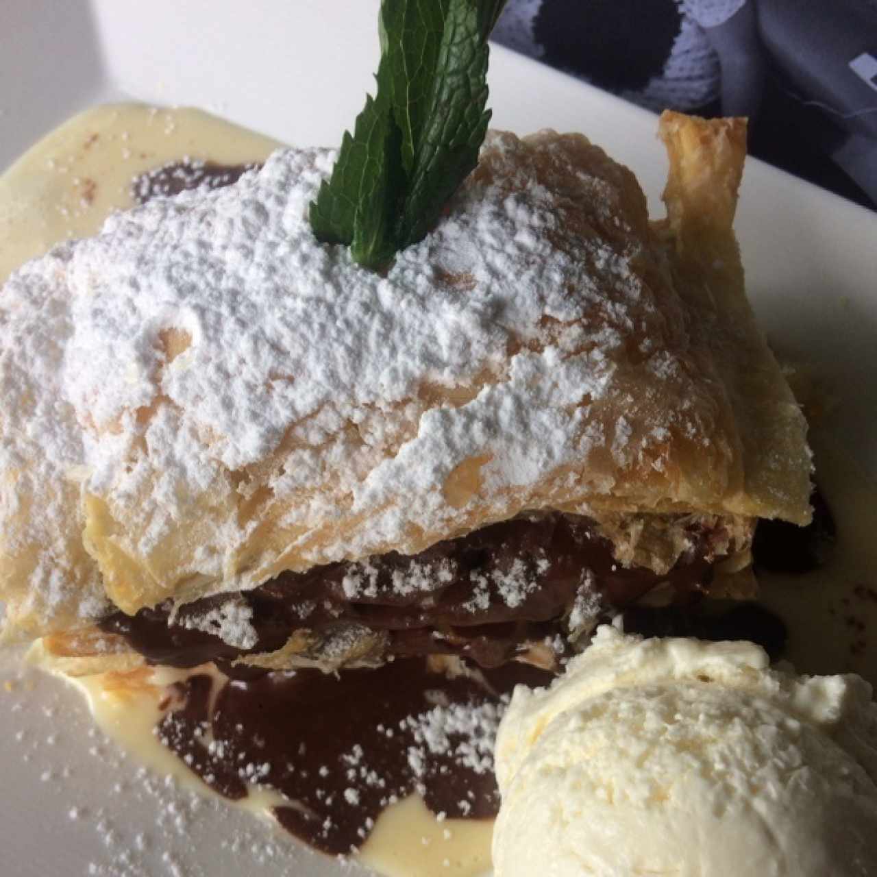 Milhoja de nutella con banano