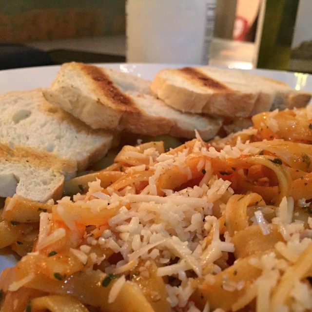 Pasta con camarones