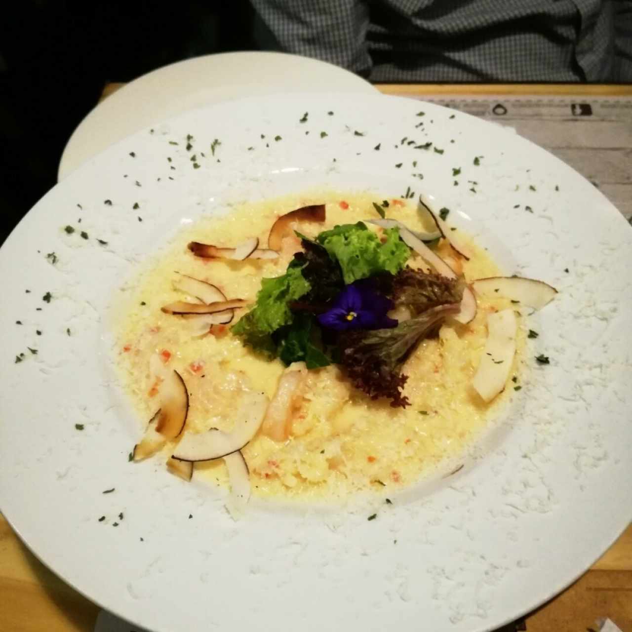 Risotto coco y camarones