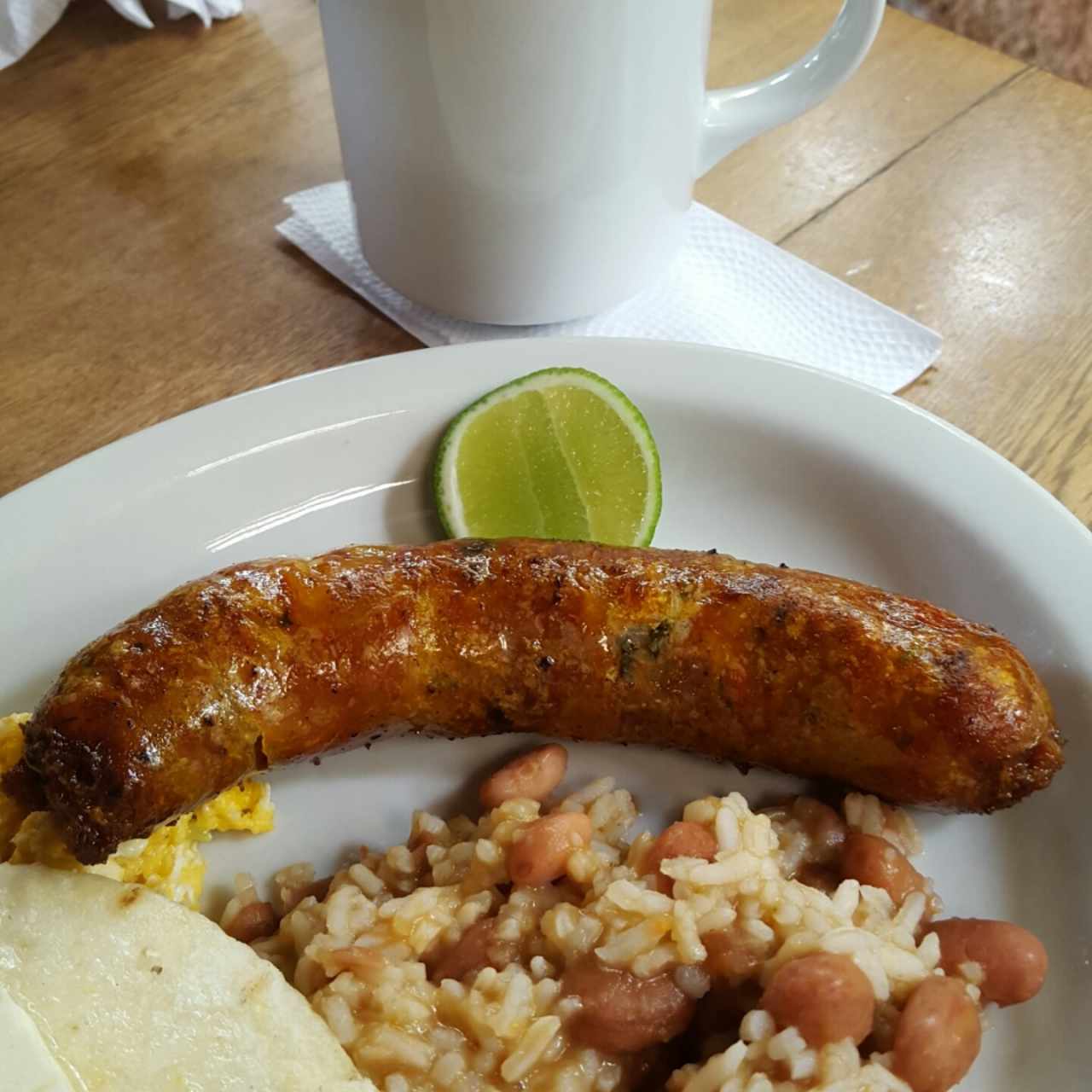 Calentado con chorizo