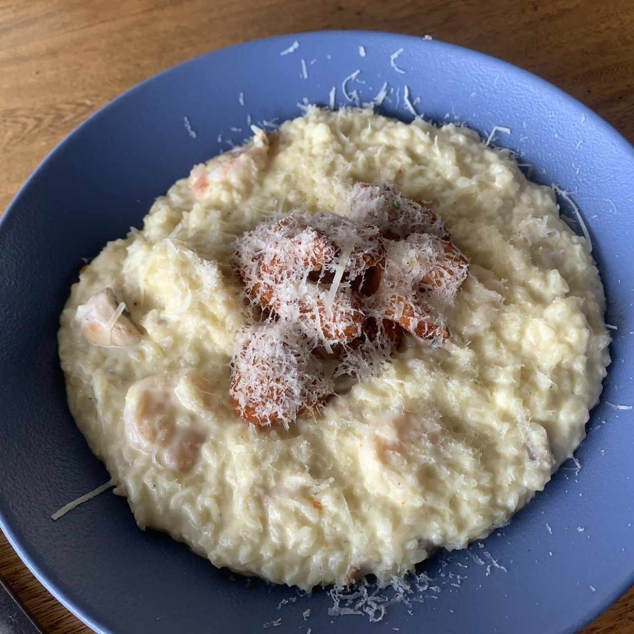 Risoto 4 quesos con camarones!!