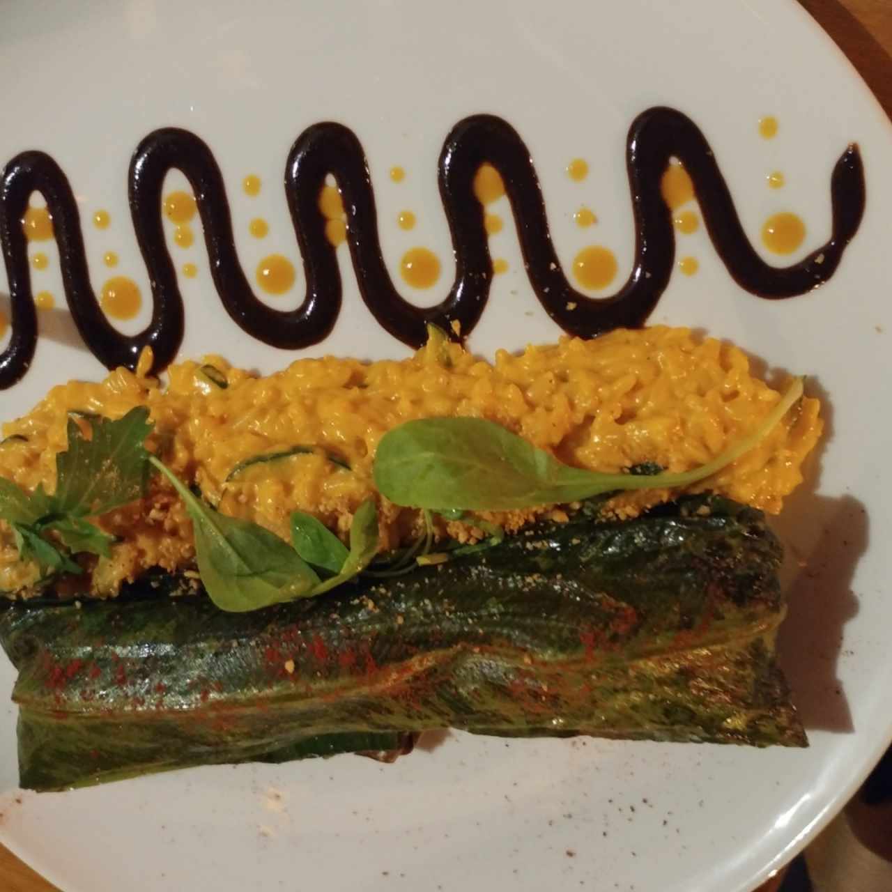 romance amazónico con arroz cremoso de chontaduro