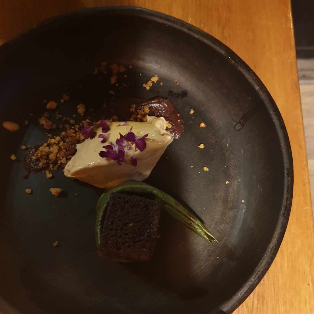 Postre con helado de araza