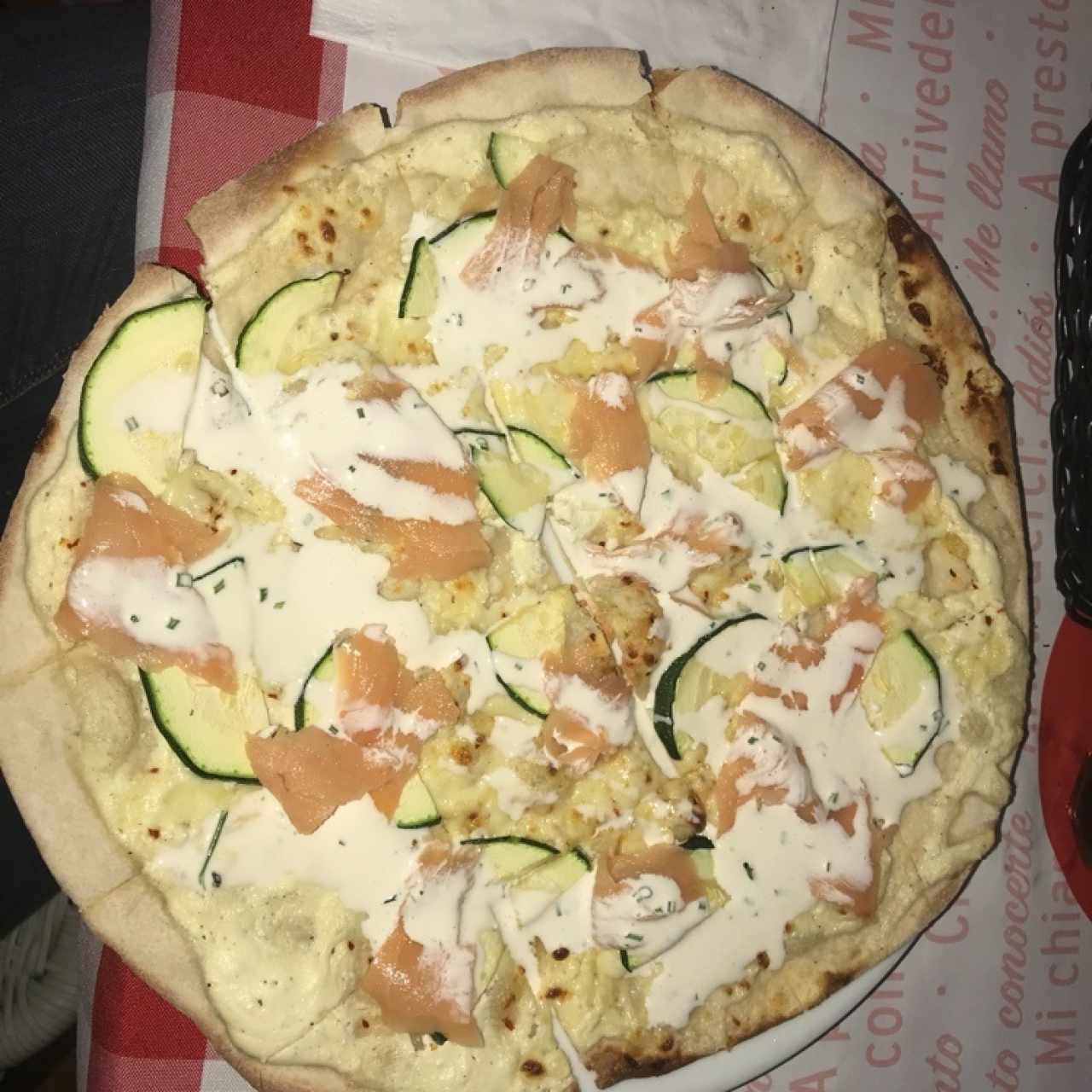 pizza rustica de salmon con calabacin, buena