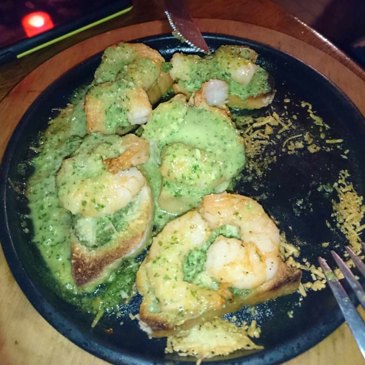 bruschettas de camarones