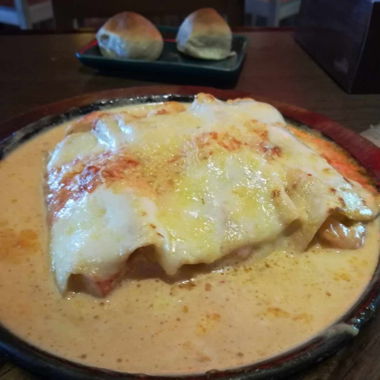 canelones con camarones