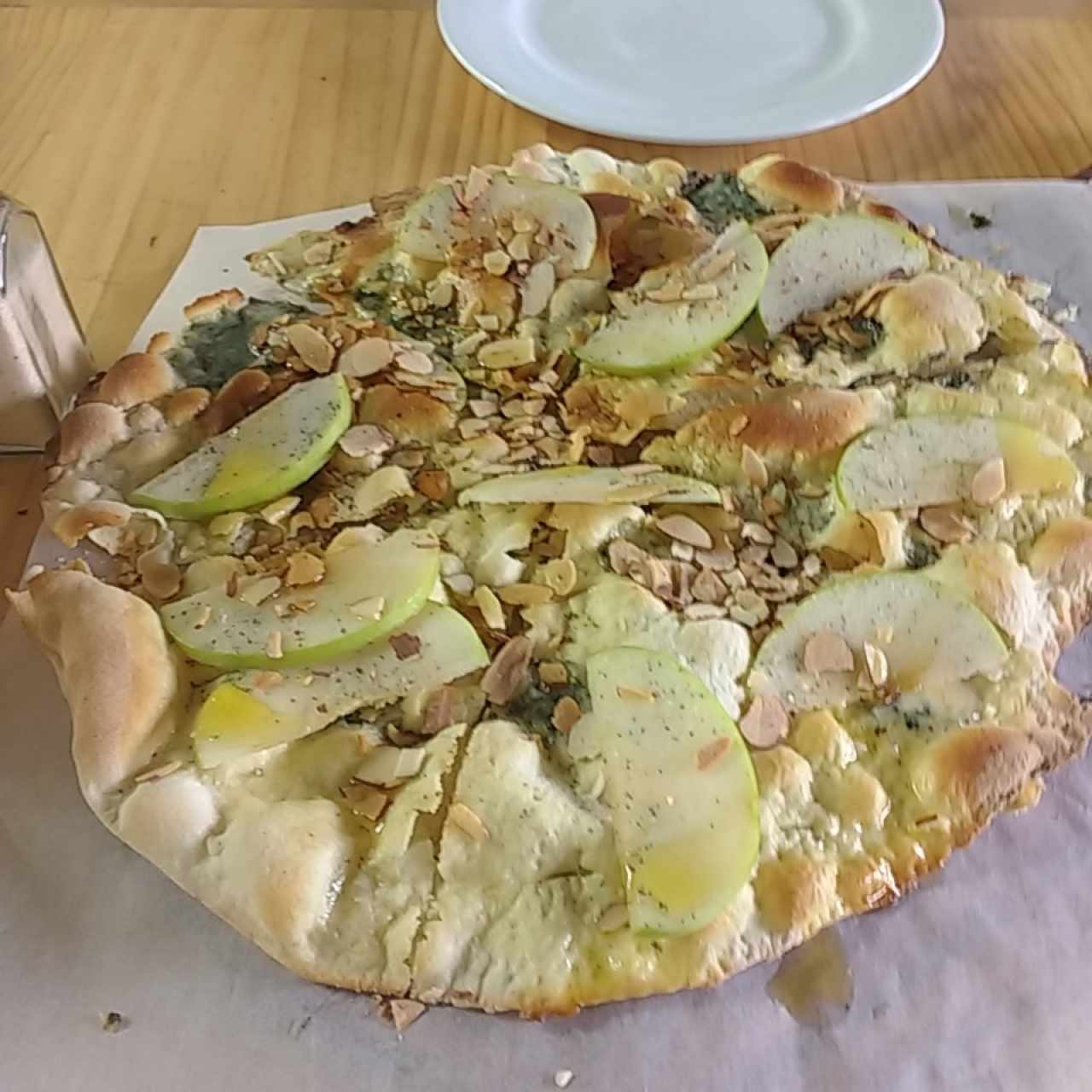 tostadas de manzana y gorgonzola