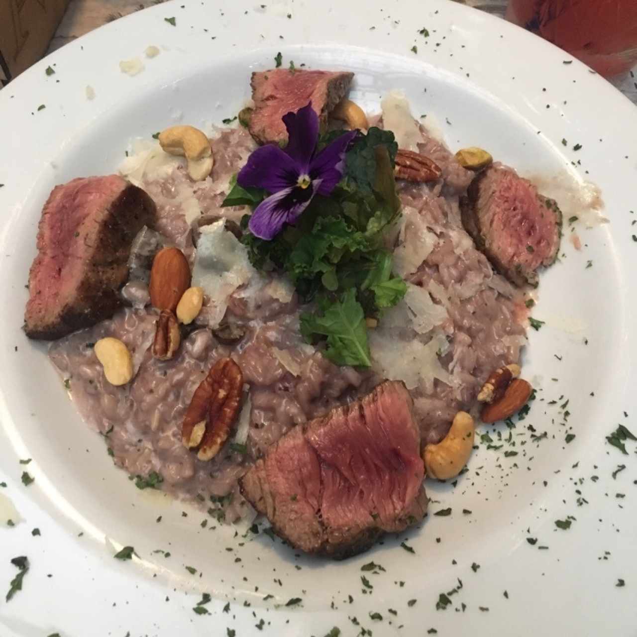 Risotto al vino tinto y solomito