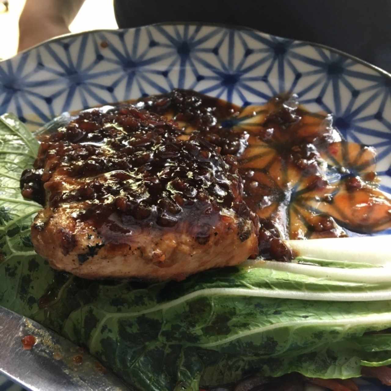 chuleton con piña y aji