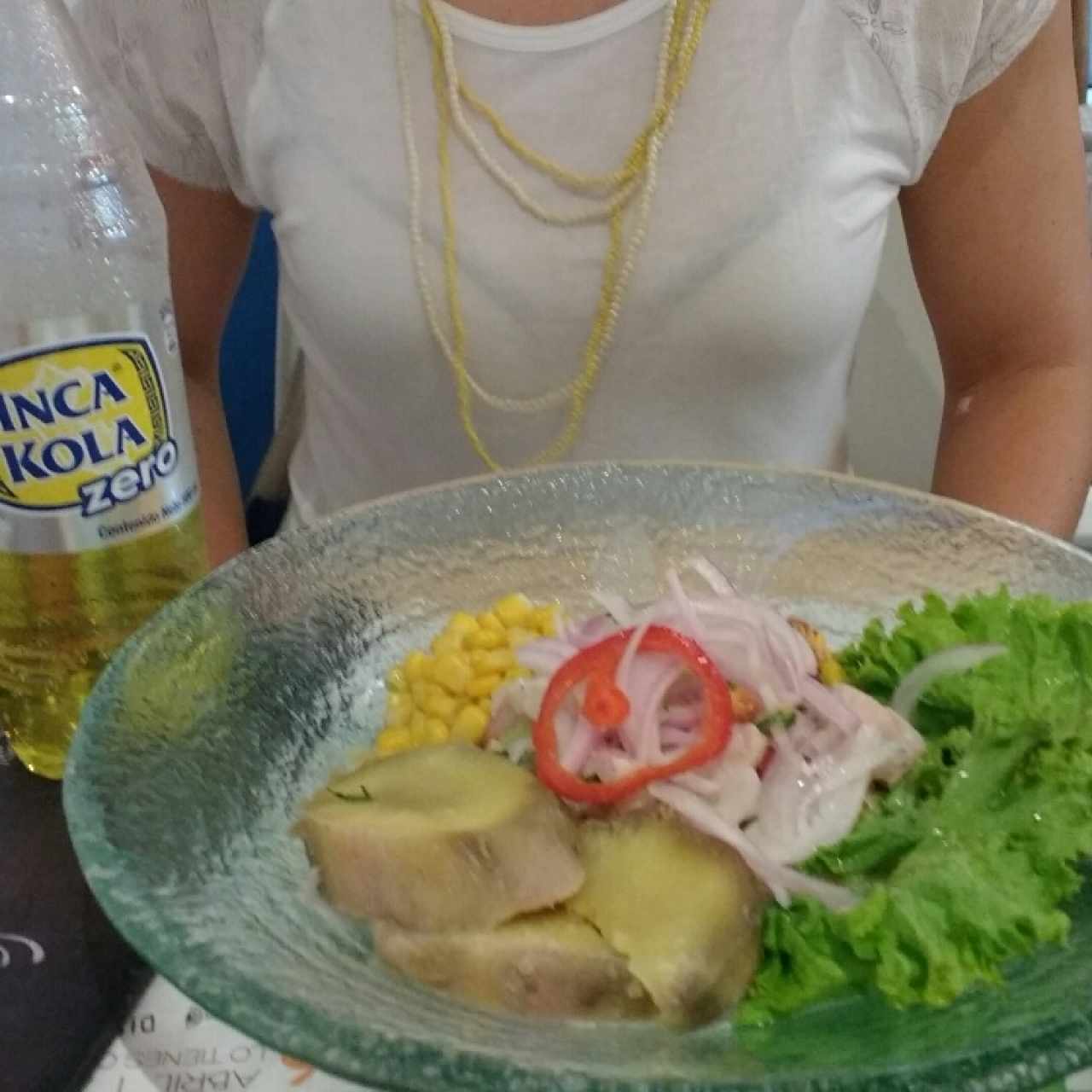 ceviche con inca kola zero
