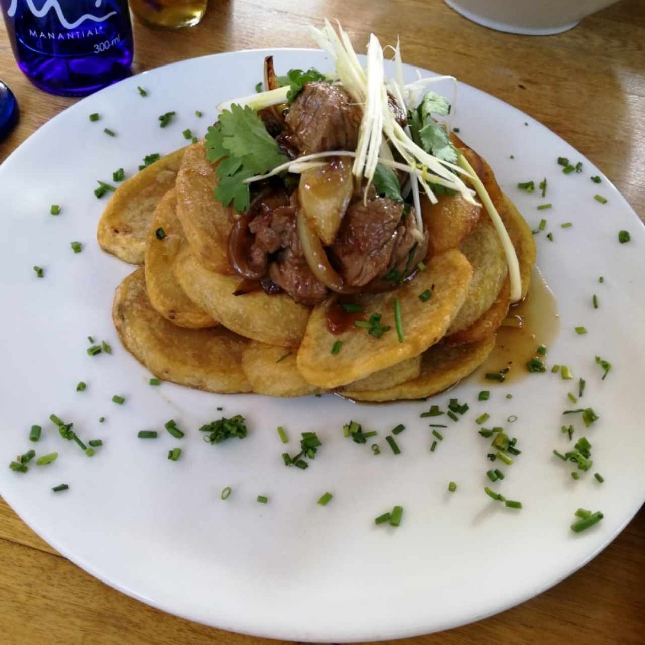 papas con lomo salteado