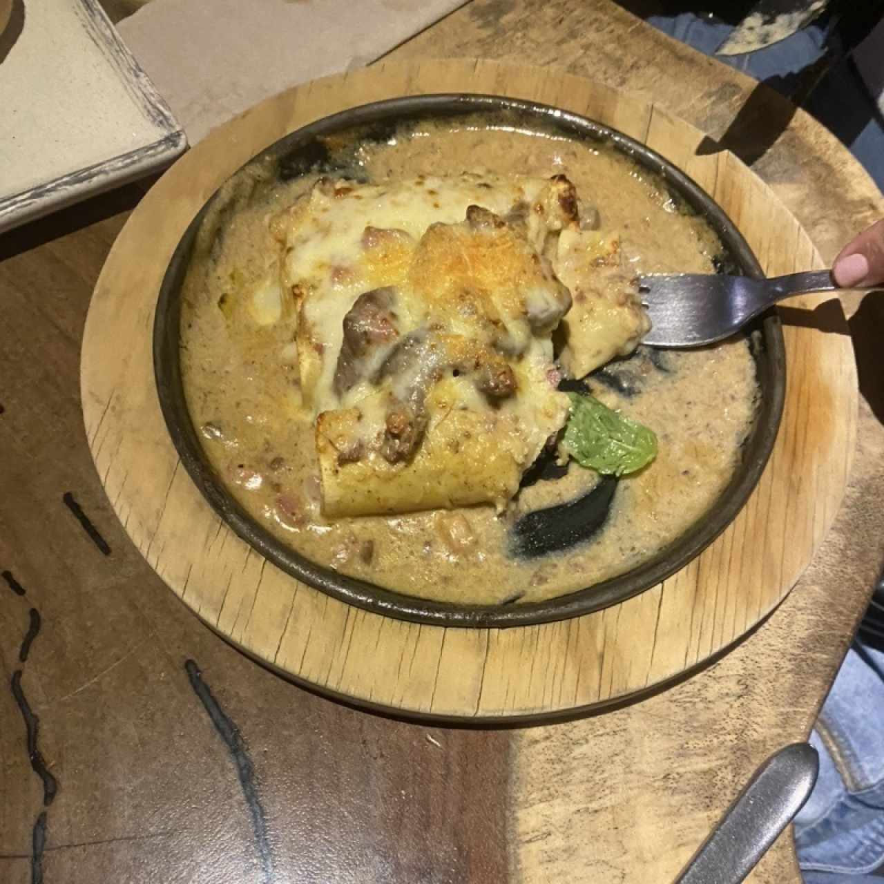 Canelones de pollo