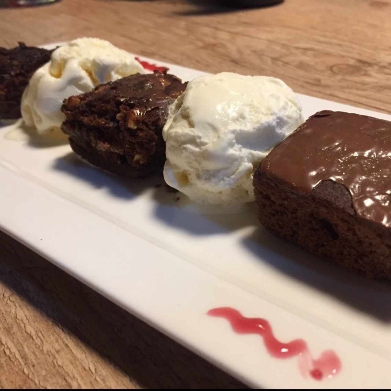 Brownies con helado