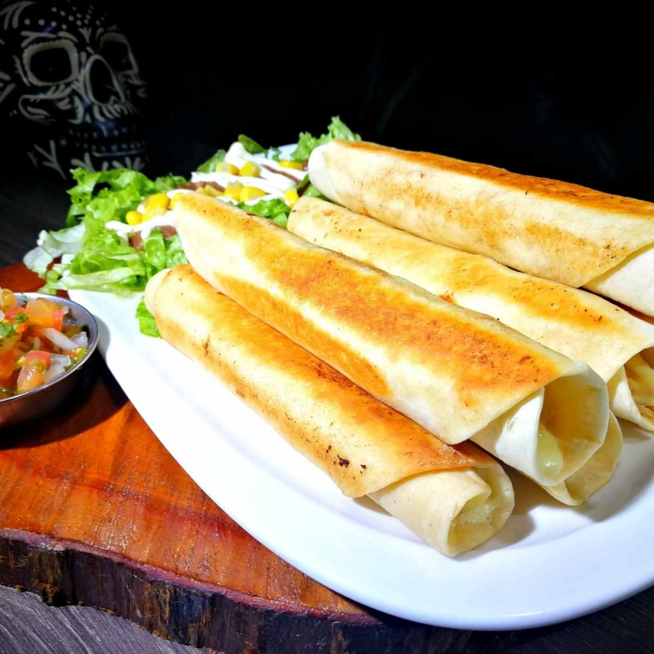 flautas con pollo y queso