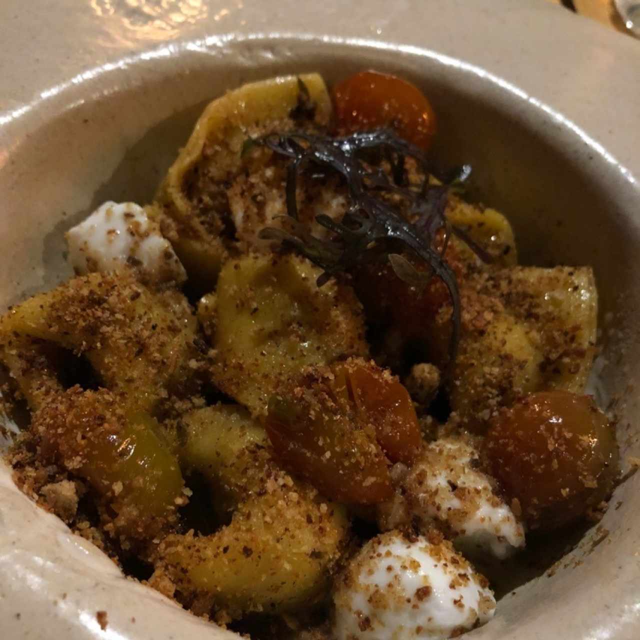 Ravioli relleno de pato