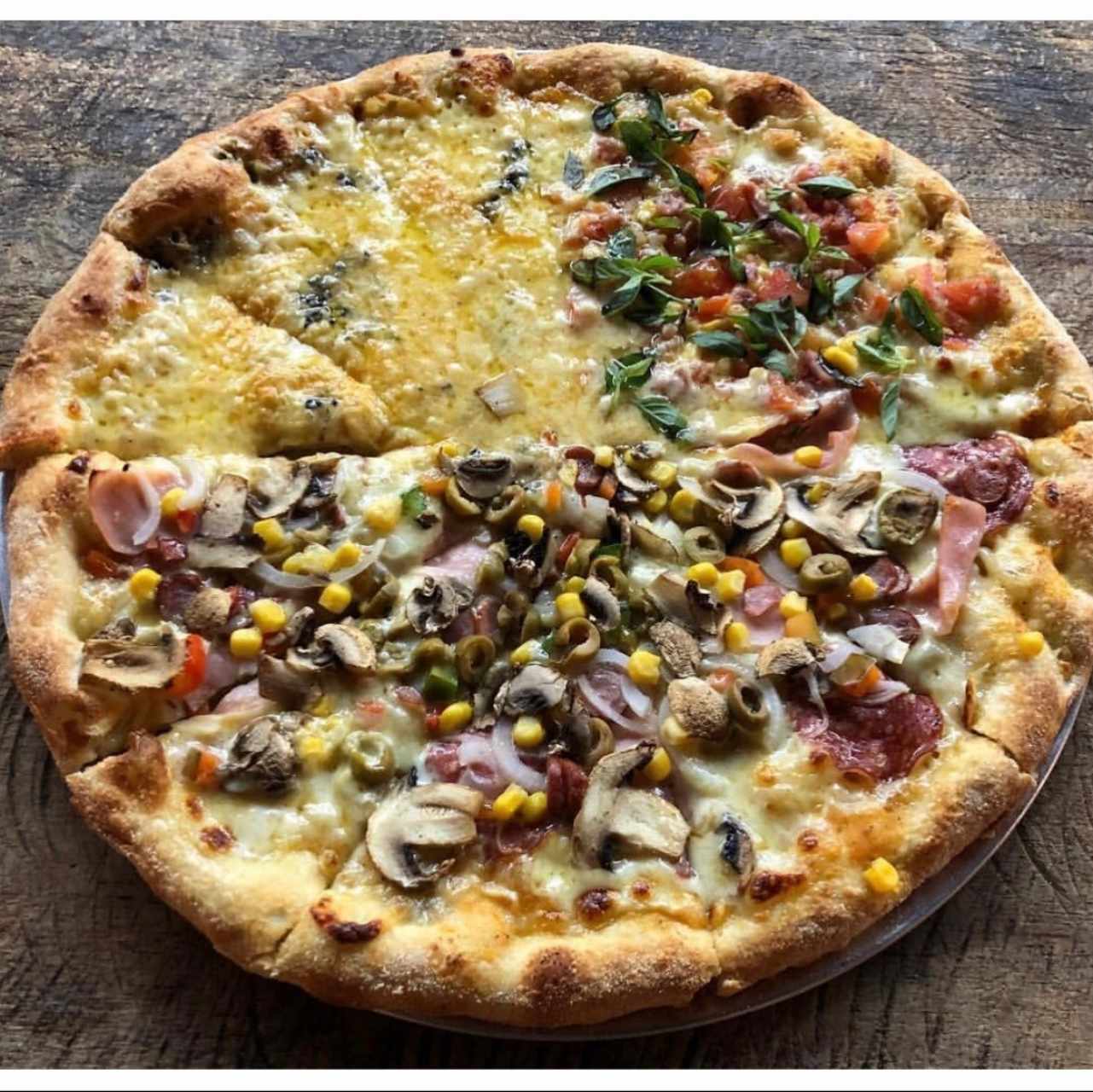 pizza mitad urban , botero y rayo