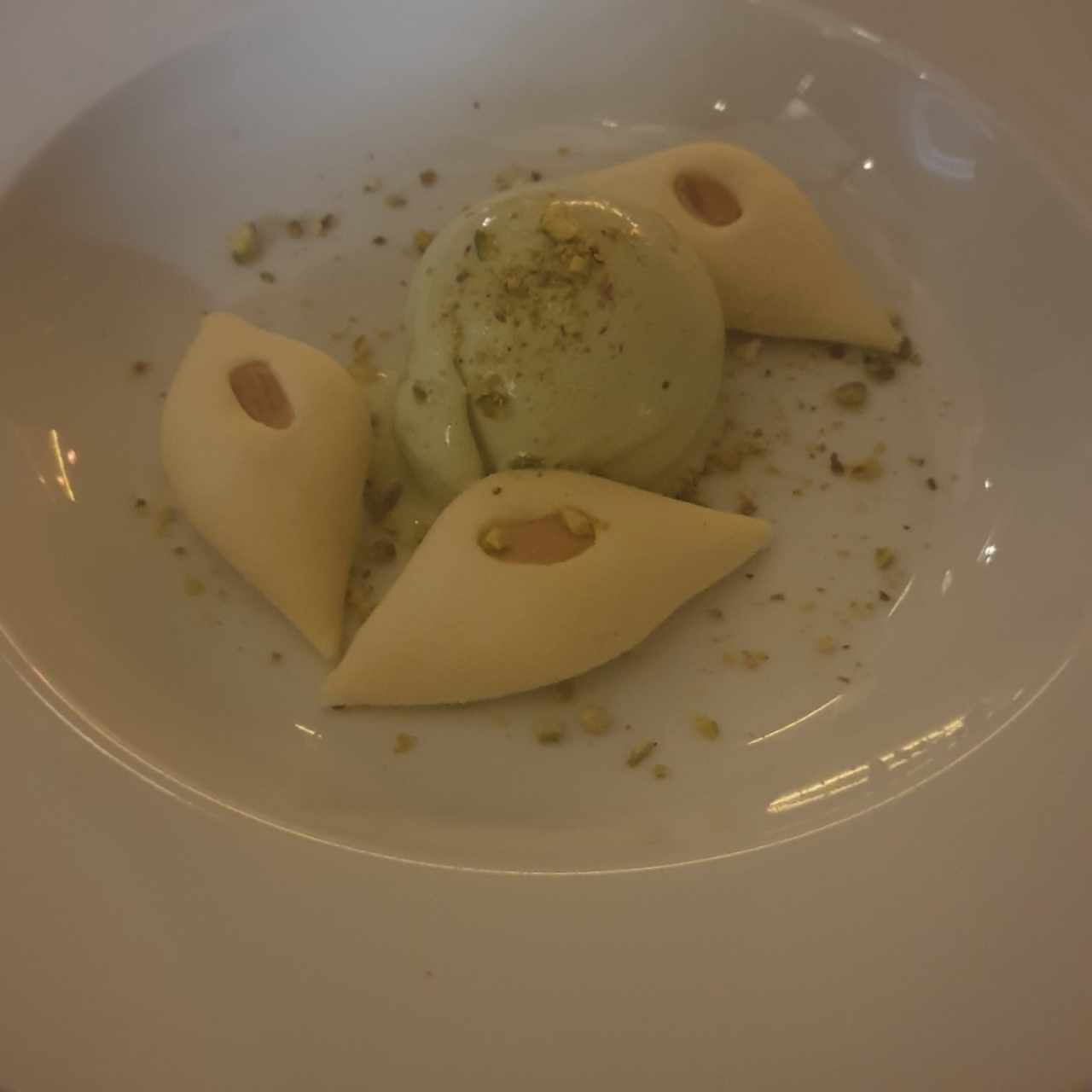 Galletas libanesas con helado de pistacho