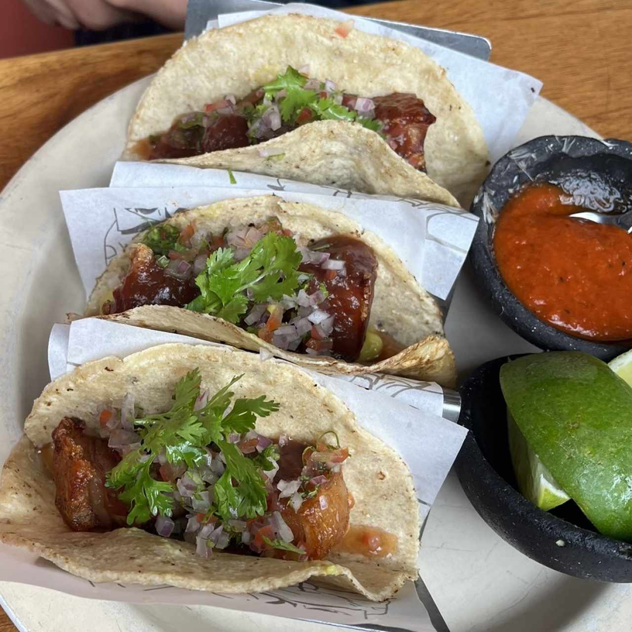 Tacos de pork belly 