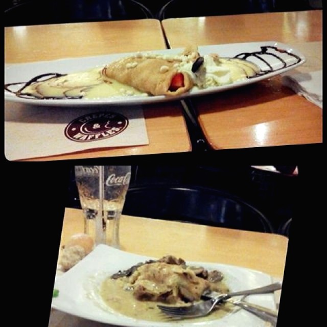 Crepe Mont Blanc y Crepe de Ternera con Champiñones