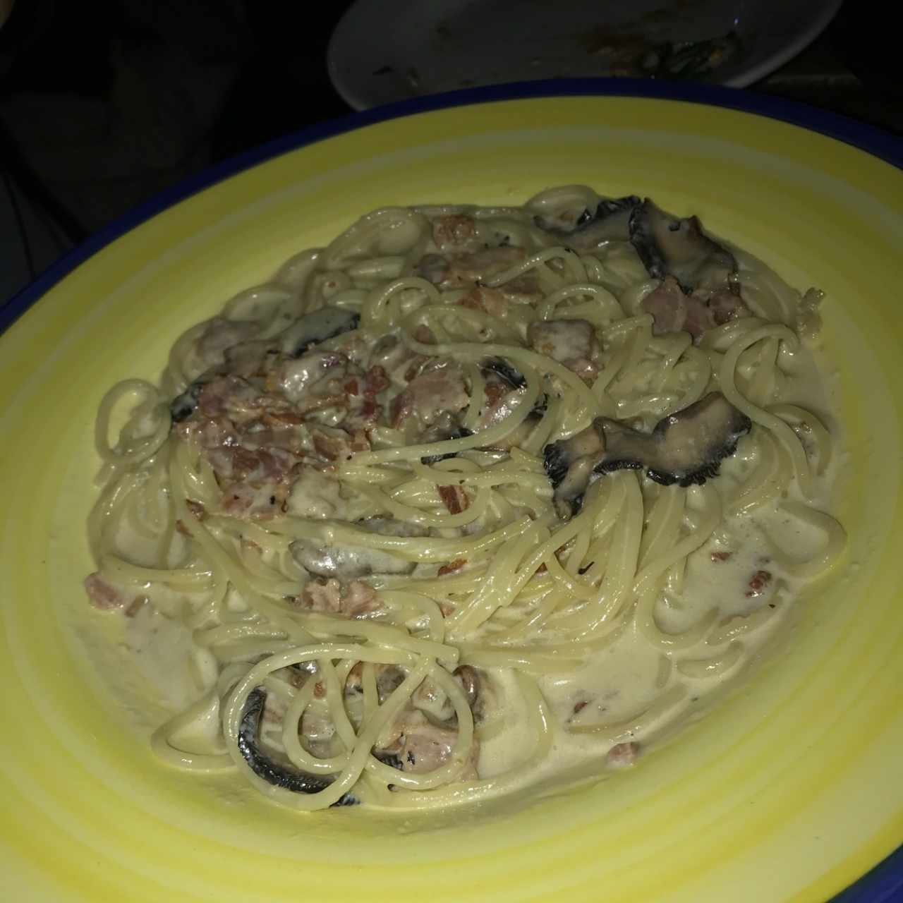carbonara con portobelo