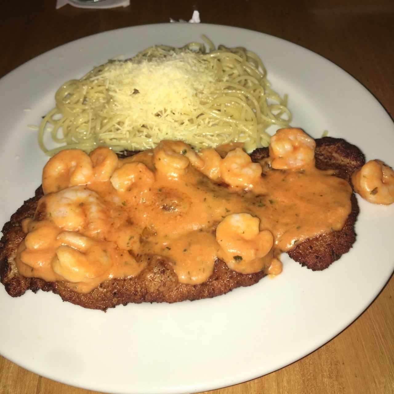 puerco apanado ccon camarones