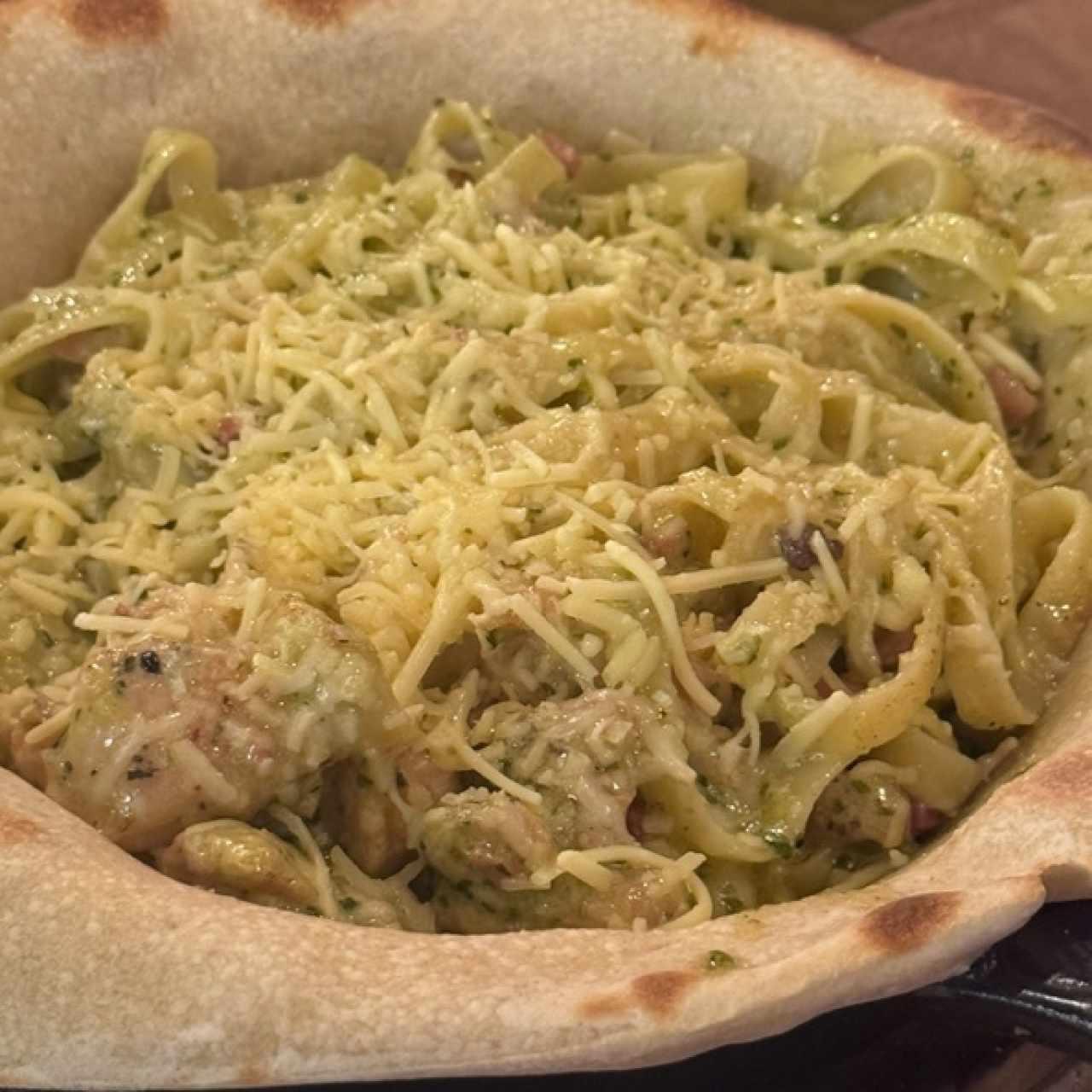 Pasta con camarones