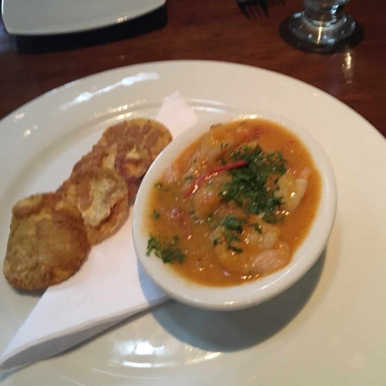 camarones con salsa de chontaduros
