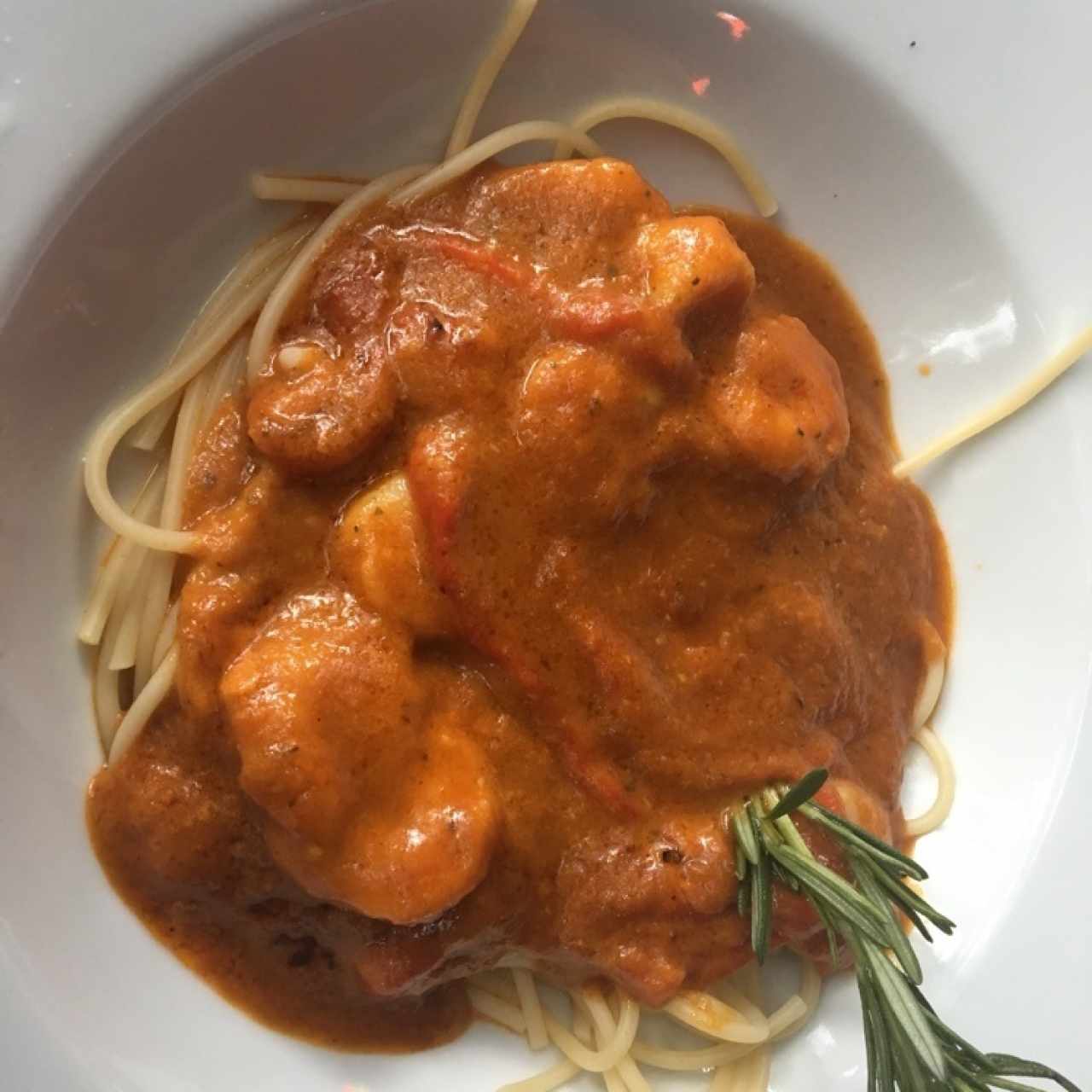 Pasta con camarones