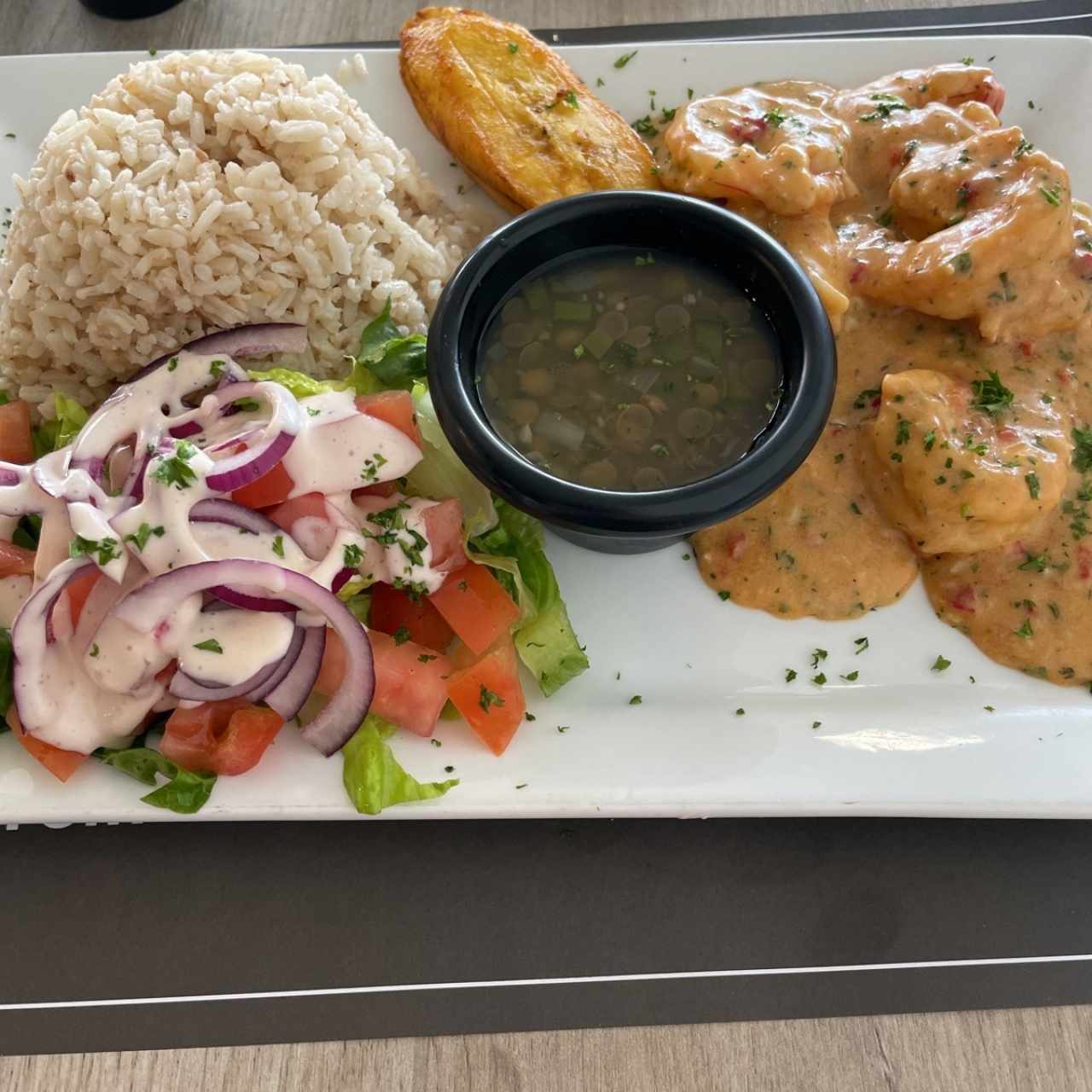Camarones cremosas al ajillo 