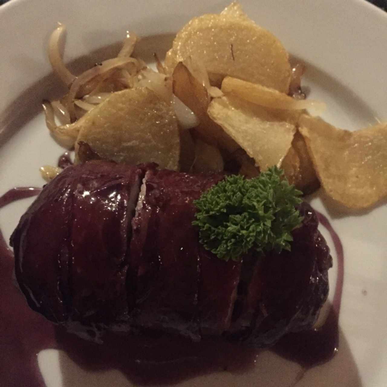 Rollo de pollo al vino