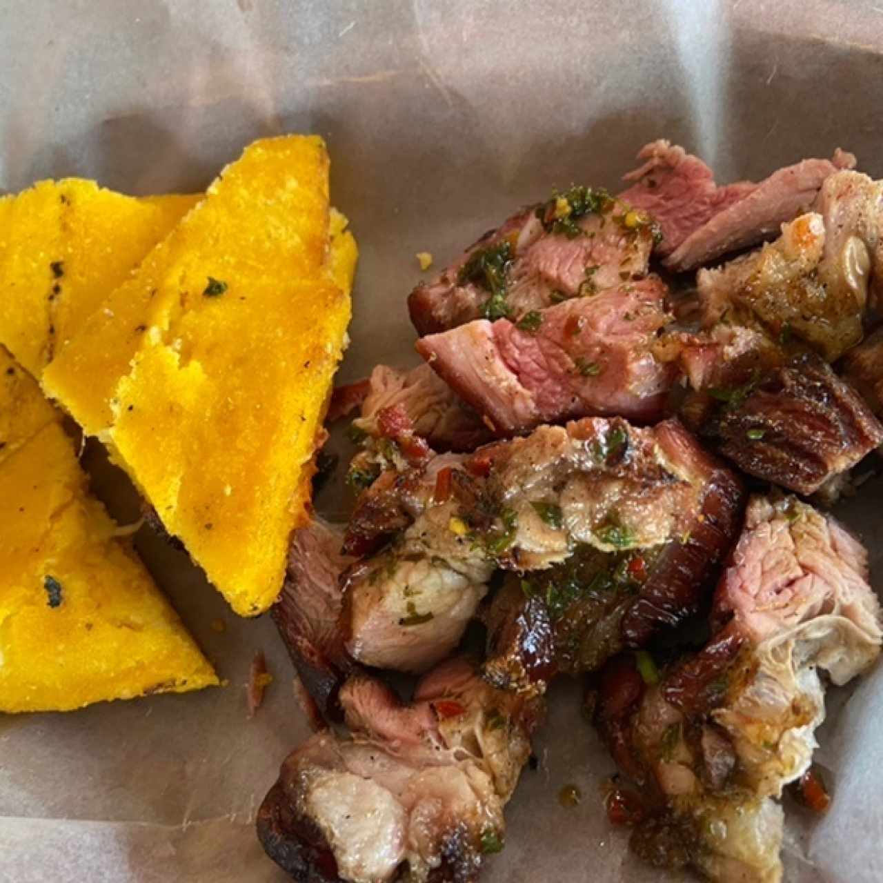 bandeja personal de chuleta.