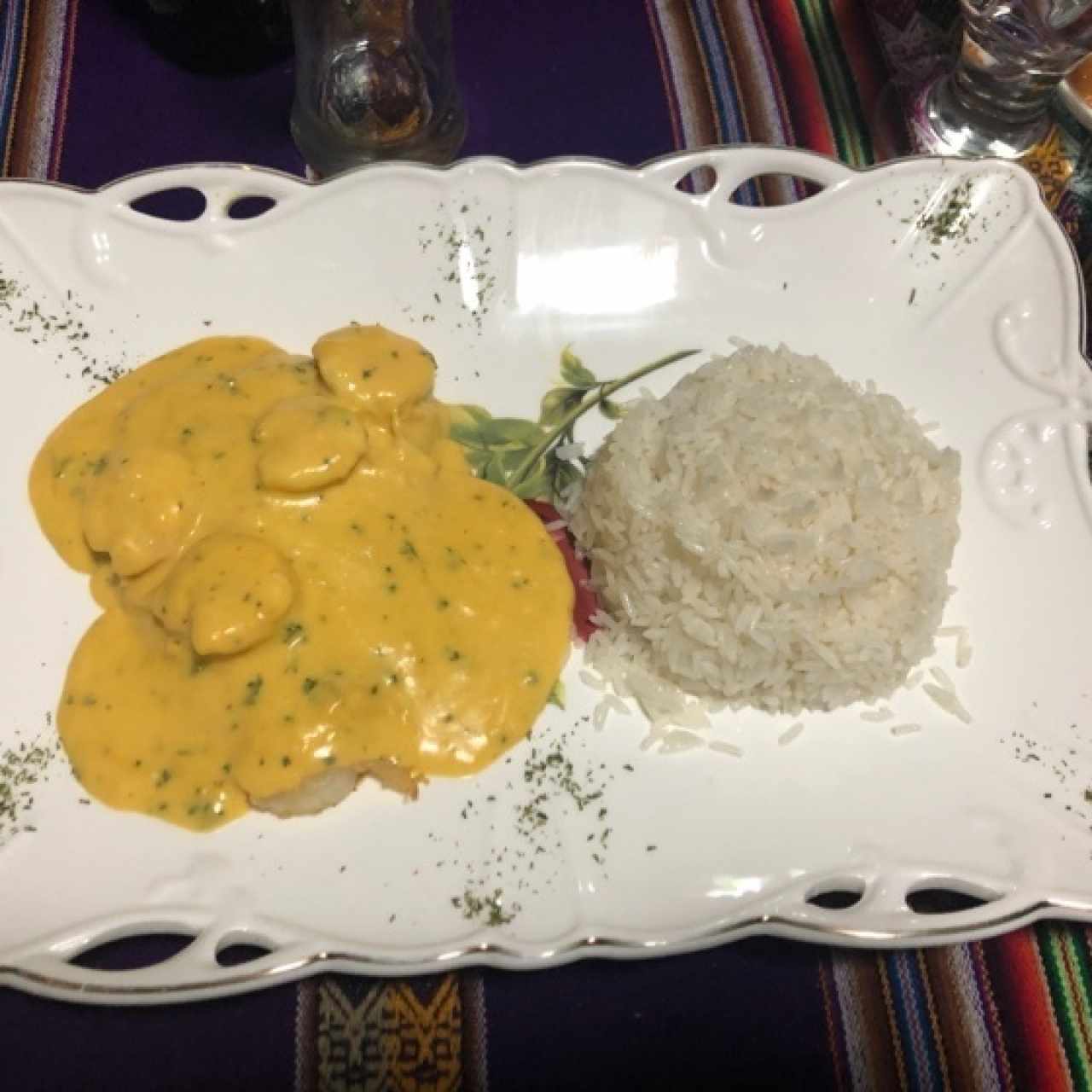 corvina rellena de camarones 