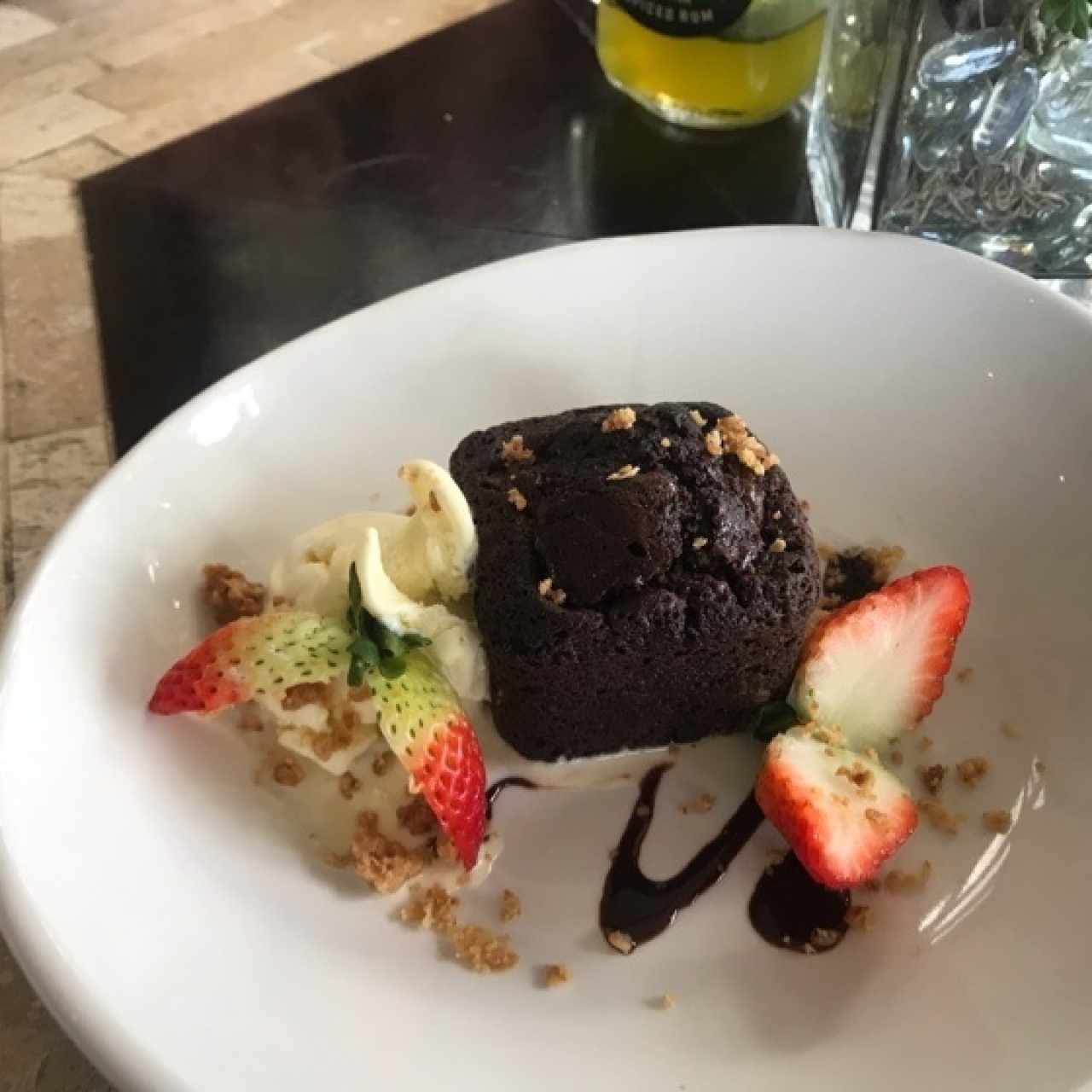 brownie con helado