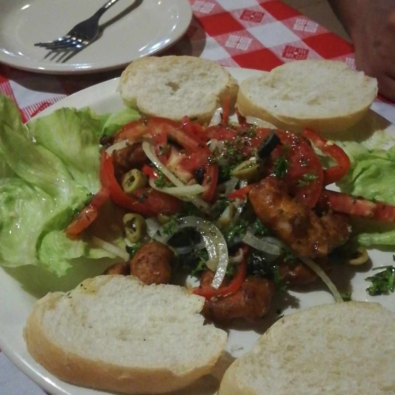 ceviche de camarones fritos