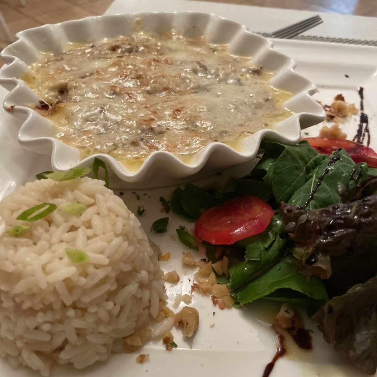 Gratinado de pescado con arroz 