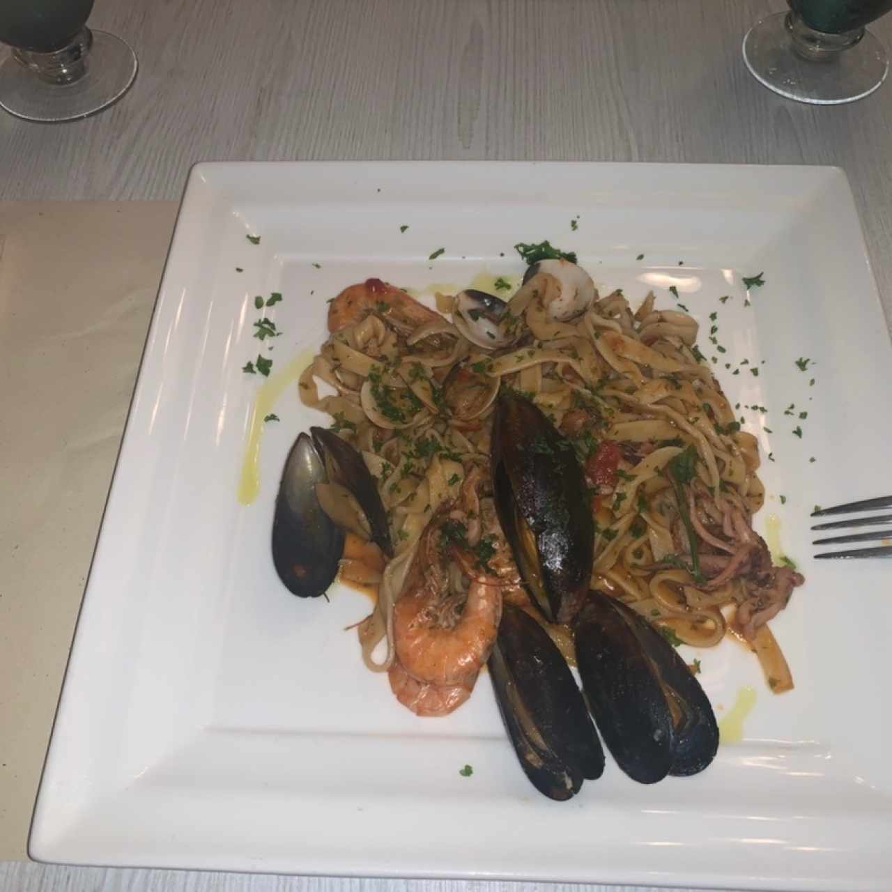 Tagliatelle casere con marisco