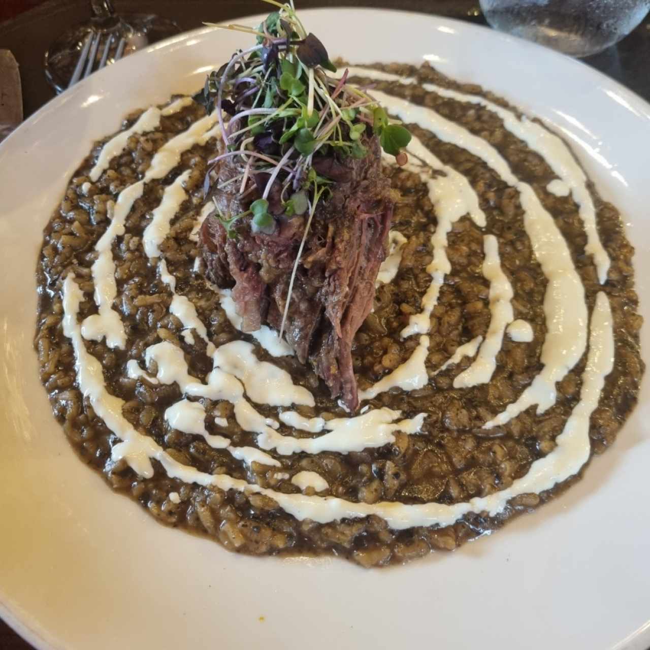 Risotto trufado con carne 