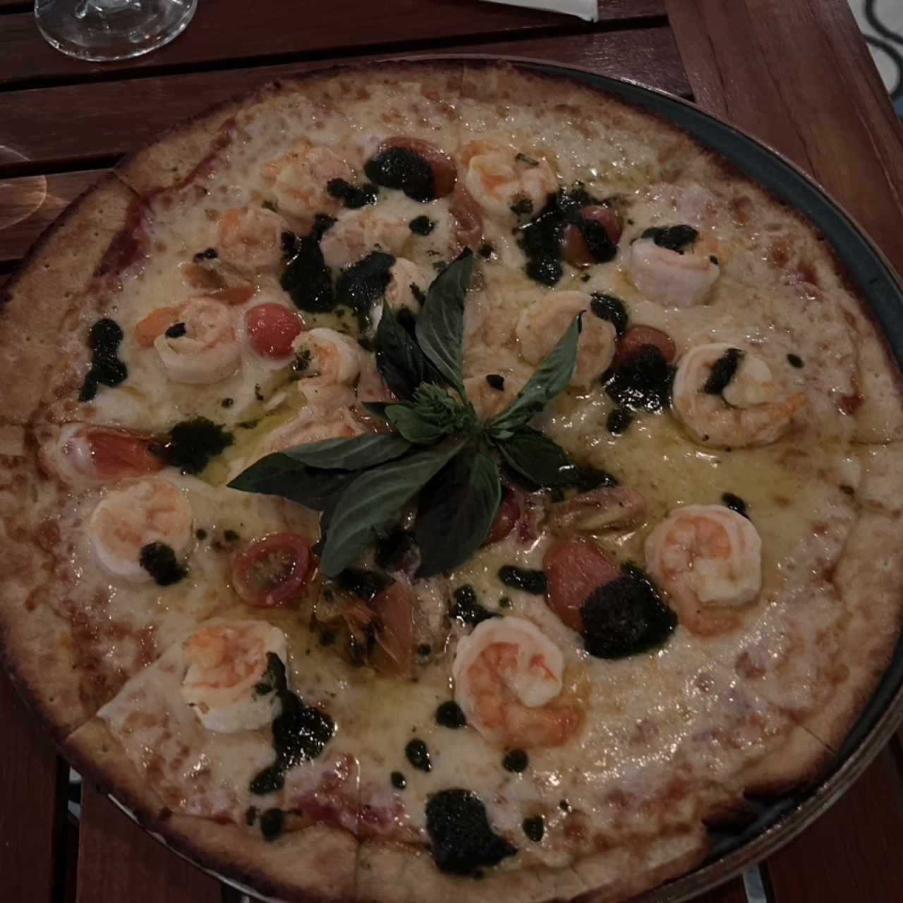 Pizza de camarones
