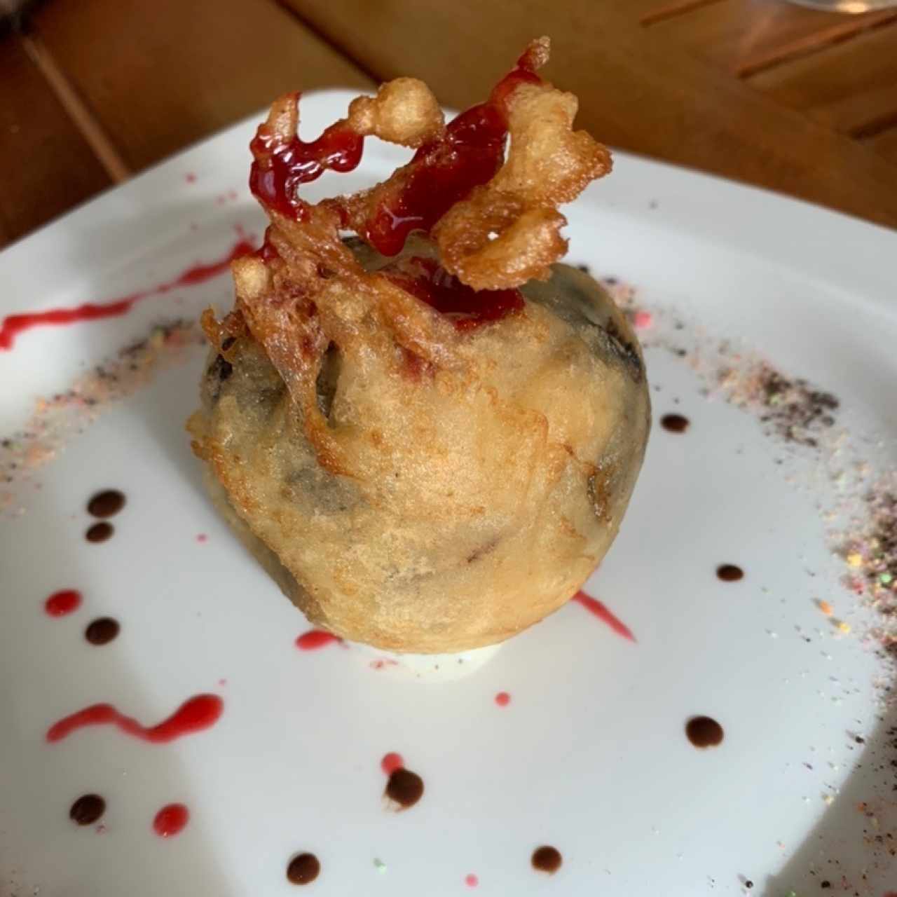 Helado frito. 