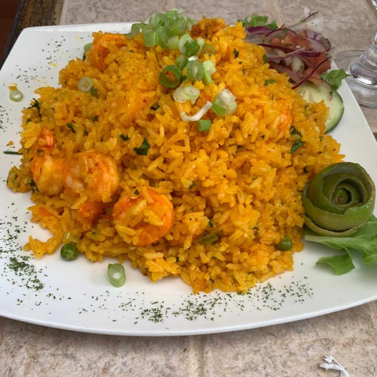 Arroz con camarones