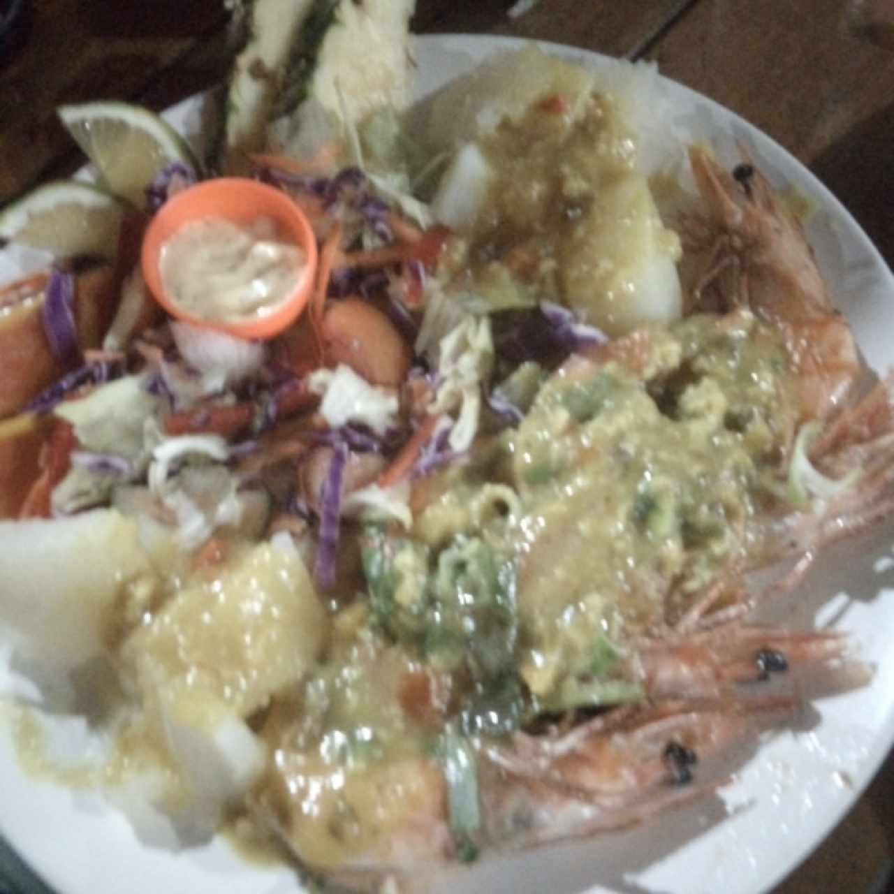 Langostinos con salsa thailandesa