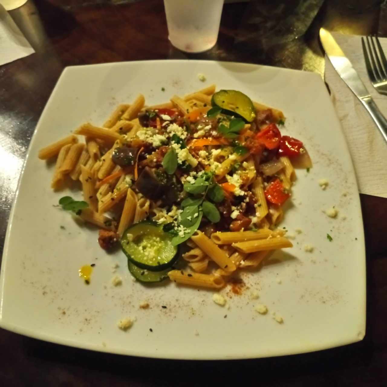 Pasta con vegetales 