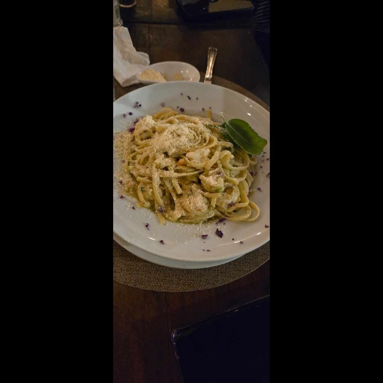 pasta con camarones en salsa blanca 