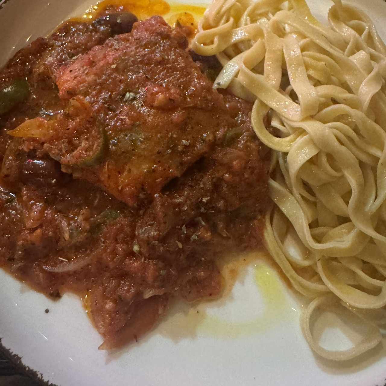 Bacalao con Fettucini