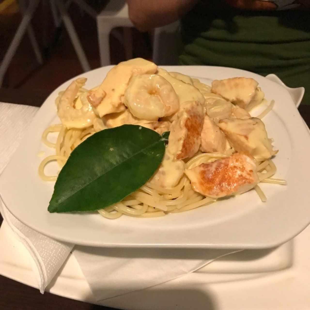 Pasta con camarones 