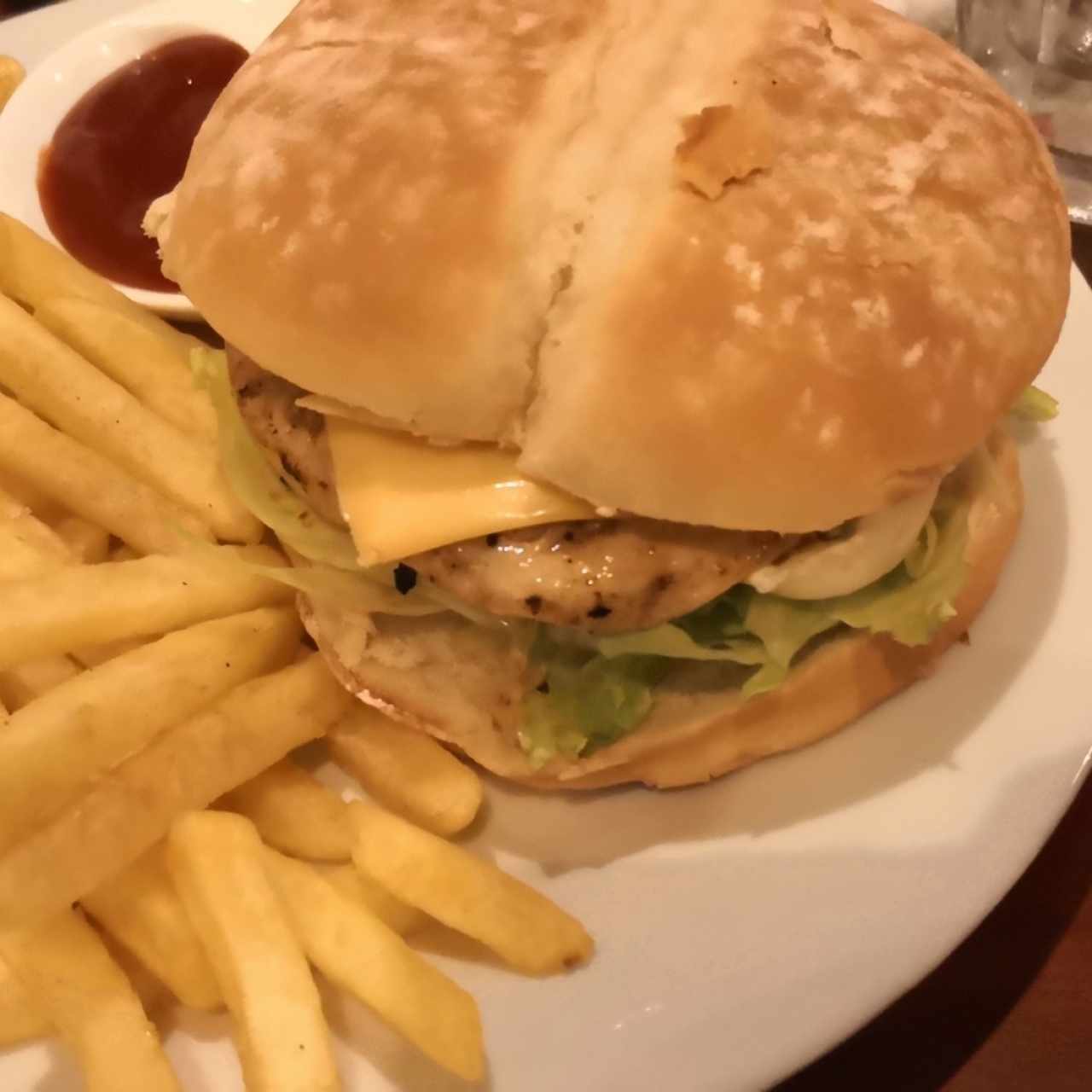 hamburguesa de filete de pollo