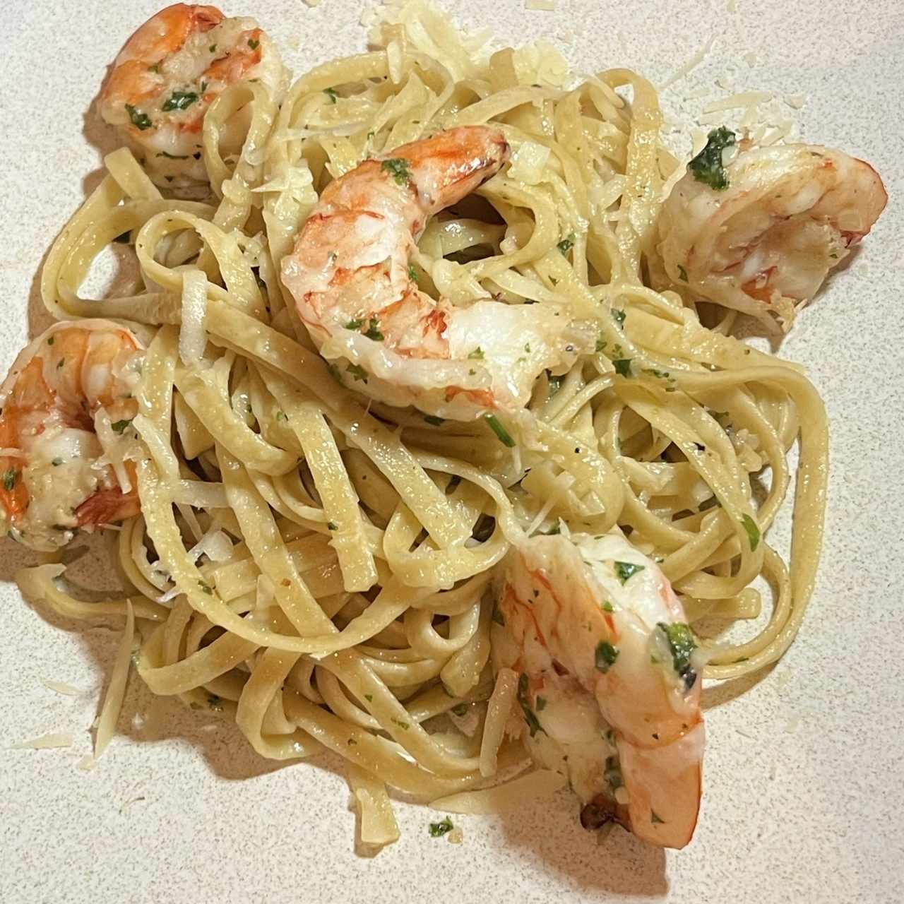 pasta con langostinos 